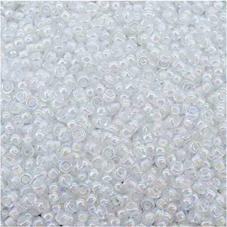 Krystalforet hvid ab miyuki japansk rund rocailles glasfr?perler 11/0 ca. 24 gram 5 tommer r?r