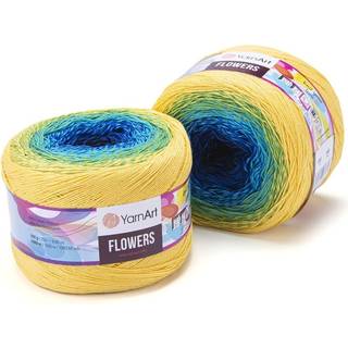 Garn kunst garnart blomster garn 55% bomuld 45% akryl 250gr 1094yd flerfarvet bomuld garn regnbue h?klet garn for?r sommer - 1 fine sportsskin (3