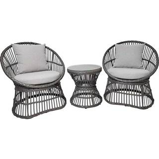 Natal Loungesæt i grå rattan inkl. hynde