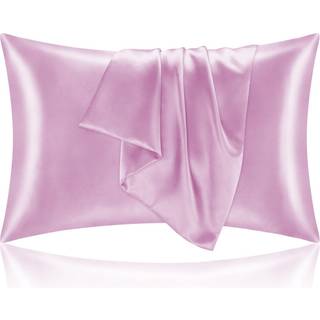 Bedelite Satin Pillowcase til h?r- og hudkonge -pude -sager S?t med 2 pak Super Soft Silky Pink Pillow Case med konvolutlukning (20x40 tommer)