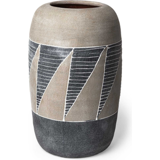 Grå och brun keramisk vas