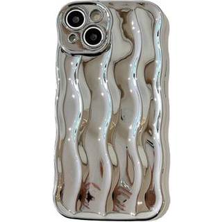 iPhone 15 3D lineær bølgetaske - sølv