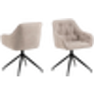 Brooke spisestuestol med armlæn drejefunktion beige.