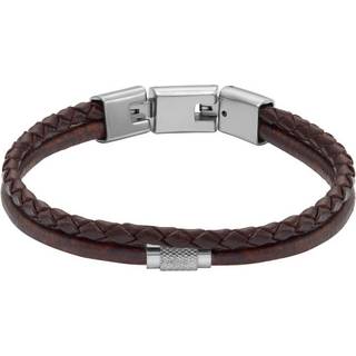 Fossil brunt læderarmbånd