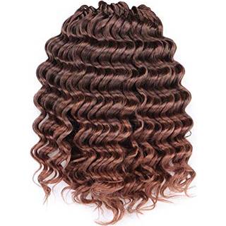 Toyotree Deep Twist h?klet h?r - 10 tommer 8 pakker ombre brun kort kr?llet dyb b?lgeh?kling h?r syntetisk havb?lgefletning h?rforl?ngelser (10 t