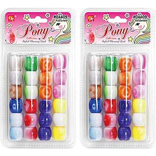 48 pcs perler smykker Making Kit DIY Hair Braiding Arracelet Ornamenter H?ndv?rk Swirl White Tone Jumbo Round Pony (Assortered)