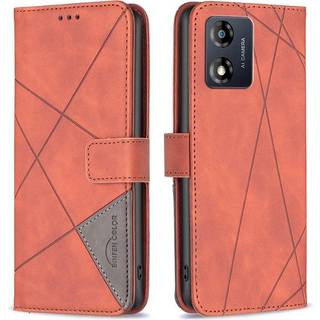 Motorola Moto E13 4G BINFEN COLOR Præget Flip Cover - Brun