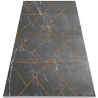Tæppe EMERALD eksklusiv 1012 glamour, stilfuld geometrisk, marmor grå / guld 80x150 cm