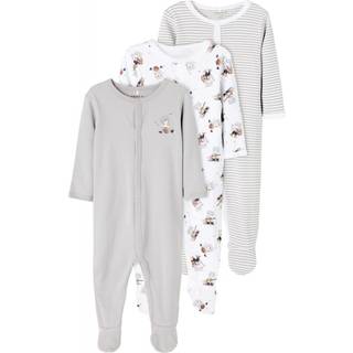 Name it 3-pak pyjamas dragt i hvid & grå til drenge