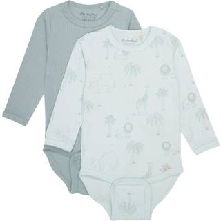 Minymo 2-pak GOTS Babybodyer Abyss 62 cm  Blå  62 cm  Unisex