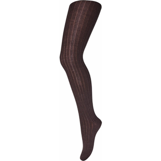 Mp Danmark Uld rib strømpebukser Dark Purple Dove