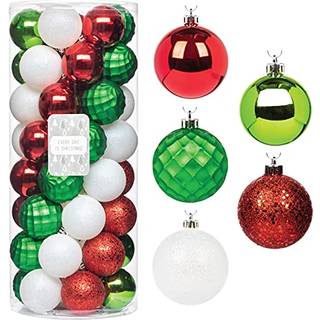 Hver dag er julepynt, der er knustfast juletræ ornament sæt julekugler dekoration 50 tælling (2.24 """"/57 mm hvid rød grøn)