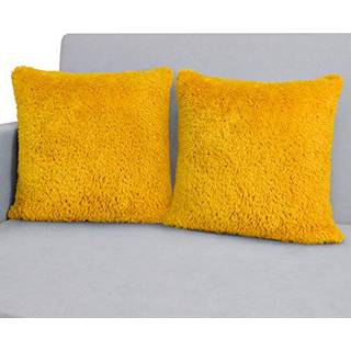Pavilia fluffy sennep gul kast pude d?kker dekorative accent pude sager til seng sofa sofa bl?d faux pelspude d?kke firkant