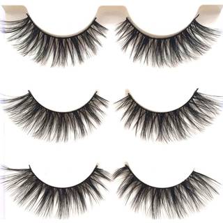 Importeret Korea fiber faux mink falske ?jenvipper h?ndlavet genanvendelig lang tv?rvolumen dramatiske vipper naturligt look makeup tykke sorte f