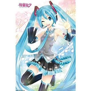 Trends International Hatsune Miku - Vinkende v?gplakat 22.375 """" X 34 """" UNRamed version
