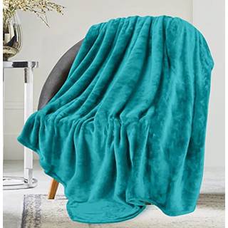 Utopia Bedding fleece t?ppe kastst?rrelse turkis 300 gsm luksus t?ppe til sofa sofa senge antistatisk fuzzy bl?d t?ppe mikrofiber (60x50 tommer)