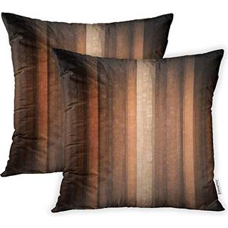 Emvens s?t med 2 kastpude d?kker 18x18 inches brun orange kobber og bleg fersken abstrakt med k?ligt glas og vintage stribe design dekorative pol