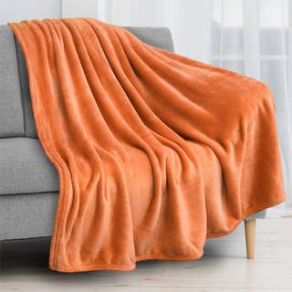 Pavilia orange fleece kast t?ppe til sofa koral fersken bl?d fuzzy efter?r flanell kast til sofa luksus plys mikrofiber seng t?ppe hyggeligt hjem