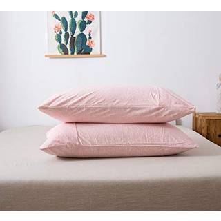 Husholdning 100% Jersey Cotton Pillowcase 20 X36 -Lysv?gt Komfortabel Super Soft Pillow Case med konvolutlukning S?t p? 2 (Heathered Pink King Si