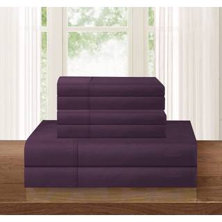 Elegance linned 1500 tr?dantal rynke resistent 4 pc ark s?t dyb lomme - al st?rrelse og farver dronning lilla