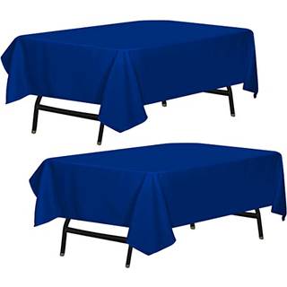 UTOPIA K?kkenrektangel Tabel klud 2 Pack [90x132 inches Royal Blue] Tabgen Machine Washable Faby Polyester Table Cover til spisebuffet Picnic Eve