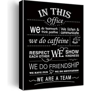 P? dette kontor laver vi teamwork motiverende citater indrammet l?rred v?gkunst-kontorplakater d? Kor 11.5 """" x 15 """"