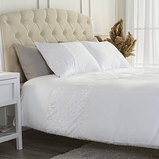 Mellanni Velvet Stripe King Size Duvet Cover Set - Bestandigt over for rynker Fading and Puts - Twin Grey Dyne Cover Set - Stylish & Modern - Dyn