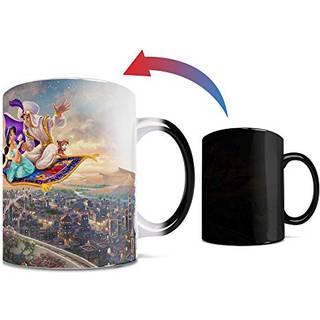 Morphing krus Disney - Aladdin - Prinsesse Jasmine - En helt ny verden - Thomas Kinkade - en 11 oz farve skiftende varmefølsom keramisk krus - bi