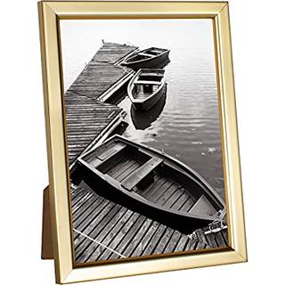 Giverny 5x7 Billedrammer guldfoto rammer med glas til væg eller bordplade Display Simpel design Blandende finish ramme perfekt til hjemmekontorho