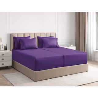 Ekstra Deep Split King Sheet Set - 7 stykker åndbar og afkølende ark - Hotel Luxury Bedark Sæt - Let pasform - Blød rynkefrit og behagelige ark