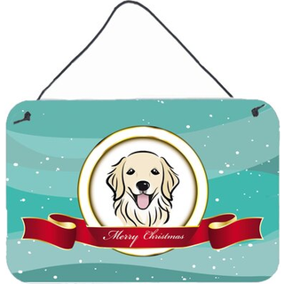 """" Caroline's Treasures Golden Retriever glædelig julevæg eller dør hængende tryk BB1515DS812 8HX12W """"