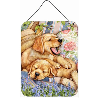 """" Caroline's Treasures Yellow Labrador Deck Pups Wall eller Door Hanging Prints CDCO0194DS1216 16 """" ""H X 12"" """" W Multicolor """"