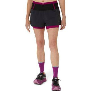 Asics Women's Fujitrail 2-N-1 Short Performance Black/Blackberry, XS