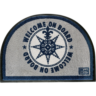 Bådmåtte Marine Business Welcome On Board Blue, halvcirkel, 70 x 50 cm
