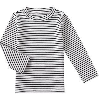 Baby Girls Boys Long Sleeve Tee Shirts Little Kids Cotton Striped Crew Neck Tops (White 12m)
