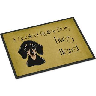 """"Caroline's Treasures BB1463JMAT Smooth Black and Tan Gravhund Forklet hund bor her indendrs eller udendrs mtte 24 x 36"""""""" Multicolor""""