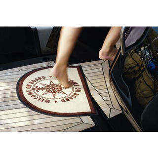 Bådmåtte Marine Business Welcome On Board Brown, halvcirkel, 70 x 50 cm
