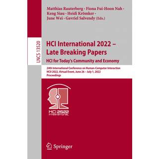 HCI International 2022 – Late Breaking Papers: HCI for Today's Community and Economy