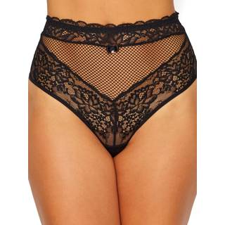Pour Moi Pour Moi Black Suspense Lace-Up Back Deep Knickers