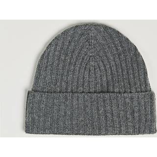 Amanda Christensen Rib Knitted Cashmere Cap Grey Melange