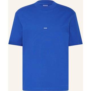 Regular fit T-shirt i bomuldsjersey med blåt logomærke