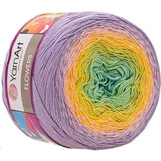 Garnkunstblomster garn 55% bomuld 45% akryl 250gr 1094yd flerfarvet bomuld garn regnbue h?klet garn for?r sommer 2 sport garn (285)