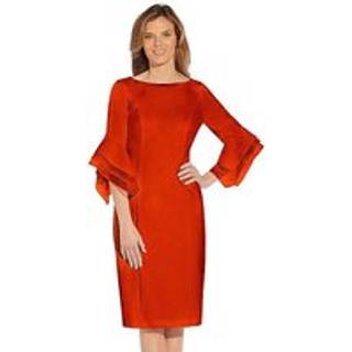 Adrianna Papell Rød Strik Crepe Tiered Sleeve KjoleEU 40 (UK 12)