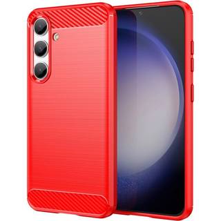SKALO Samsung S24 Armor Carbon Stødsikker TPU-cover - Rød