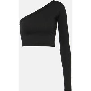 Rick Owens Ziggy one-shoulder cotton crop top - black - XL