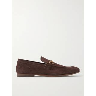 Gucci - Jordaan Horsebit Suede Loafers - Men - Brown - UK 12