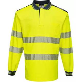 PW3 Hi-Vis langærmet polo - Gul/Marine (Størrelse: XXL)