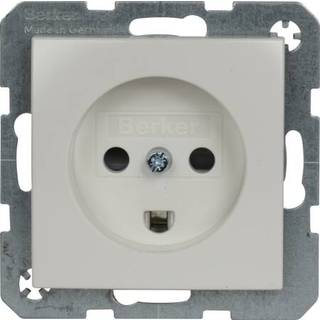 Berker Stikkontakt dansk m jord s./b hvid blank
