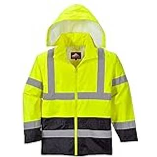 Hi-Vis Klassisk kontrast regnjakke - Gul/Sort (Størrelse: M)