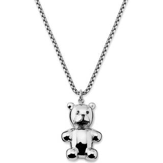 Egan | Sølvfarvet Rustfri Stål Zirconium Bamse Box Chain Halskæde